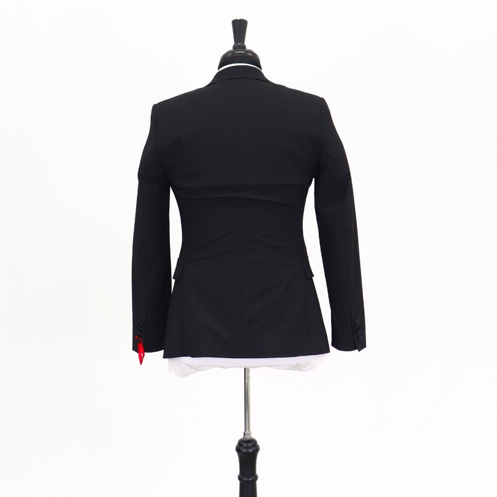 J. Ferrar 34R Black Solid 1-Button Sport Coat Blazer Jacket T133 - Picture 7 of 11